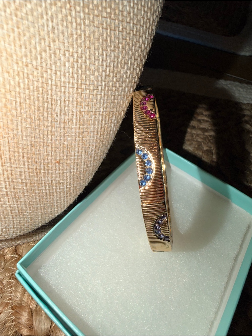 Park Lane Sugar Plum Bangle Bracelet with Pink, Green and Blue Rhinestones